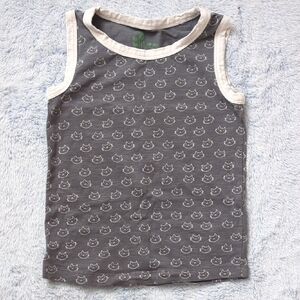 EUC 3T Kate Quinn Little Liam Gray Kitty Cat Racerback Tank Top Cotton Slub